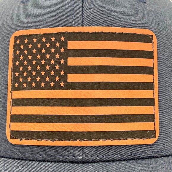 American Flag Trucker Hat Cap The Classics Adjustable Mesh Back Navy Blue White - Picture 3 of 12